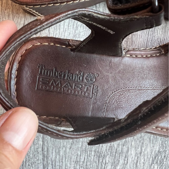 Timberland Sandals Leather Ankle Strap Wedge Smart Comfort System Women's 7 - Picture 9 of 10